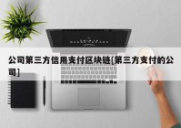 公司第三方信用支付区块链[第三方支付的公司]